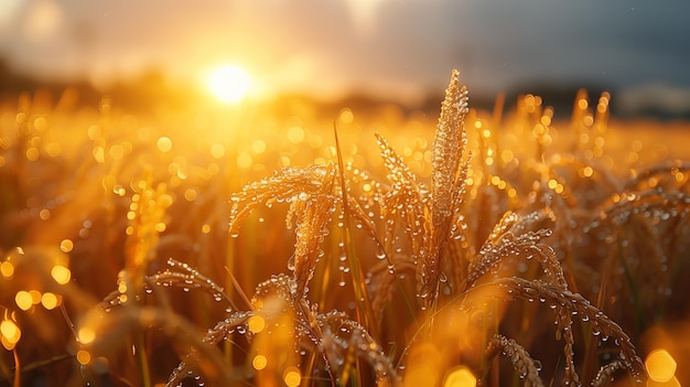 Il sole tramonta sull'erba