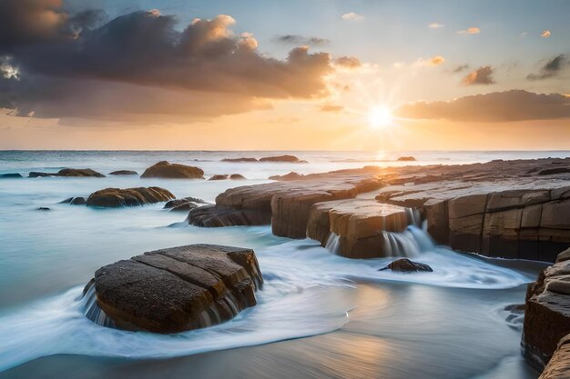 Il sole tramonta sulle rocce