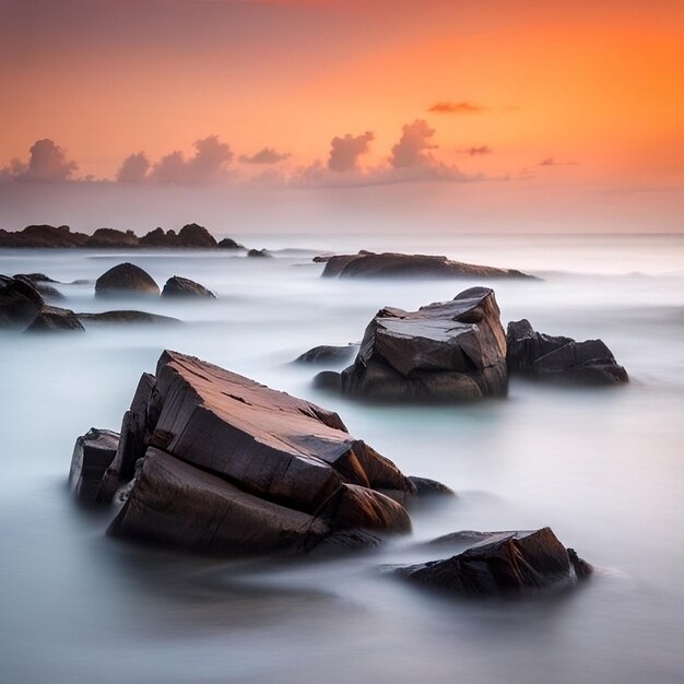 Il sole tramonta sulle rocce