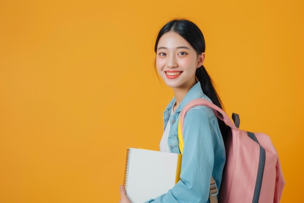 Il sorriso luminoso di uno studente asiatico