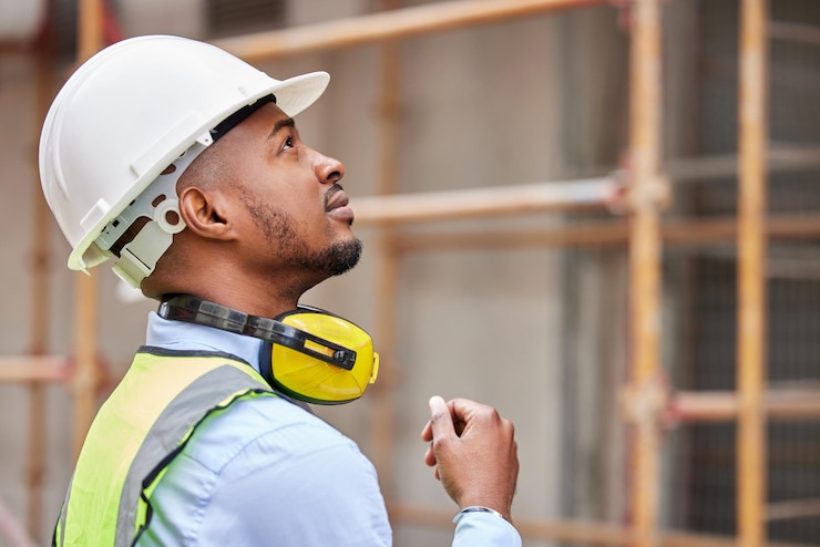 Foto il successo è il risultato della perfezione e del duro lavoro inquadratura di un giovane che lavora in un cantiere edile all'esterno