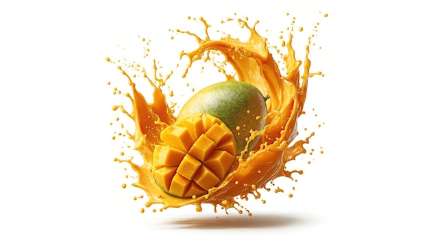 Il succo di mango si schizza, si gira e si gira.