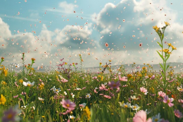 Il sussurro del vento attraverso i campi di fiori selvatici