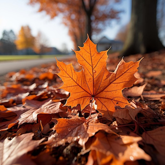 Il sussurro dell'acero nel vento Paesaggio d'autunno Foto