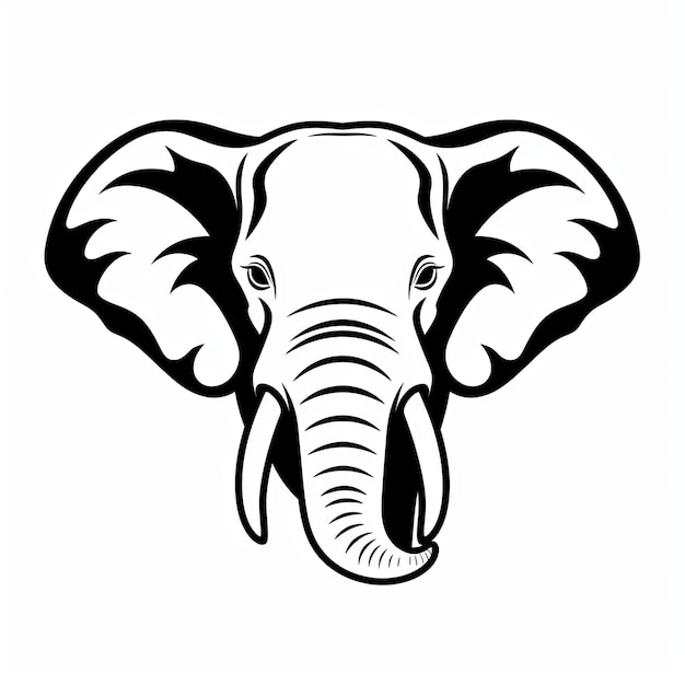 Il taglio della testa di un elefante, illustrazione vettoriale in stile George Stefanescu