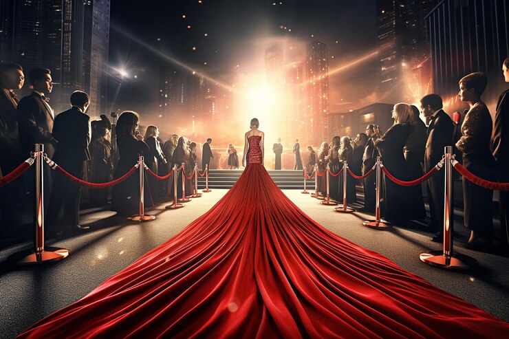 Il tappeto rosso davanti alla premiere di un film affascinante