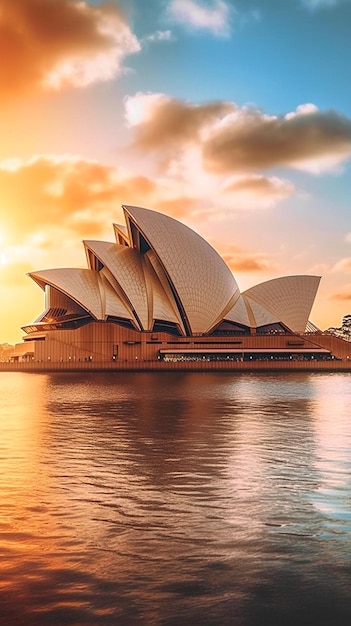 il teatro dell'opera di Sydney è visto dall'acqua