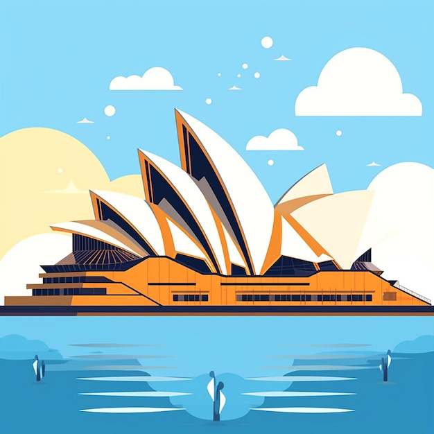 il teatro dell'opera di Sydney è visto dall'acqua