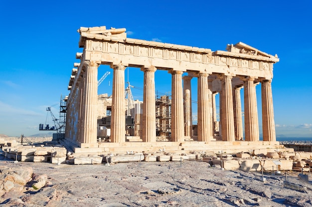 Il tempio del Partenone sull'Acropoli di Atene, Grecia