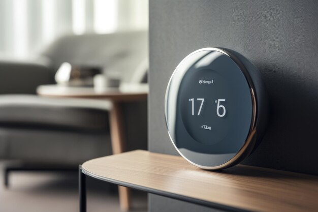 Il termostato intelligente controlla la temperatura della casa con un singolo tocco creato con l'AI generativa