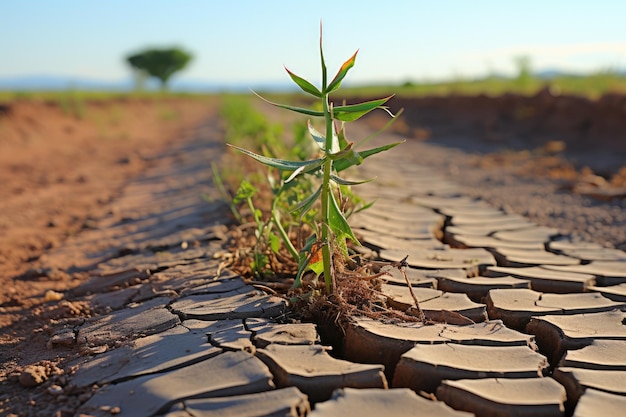 Il terreno è arido, scarsa resa del mais Crisi alimentare dovuta al cambiamento climatico AI generativa