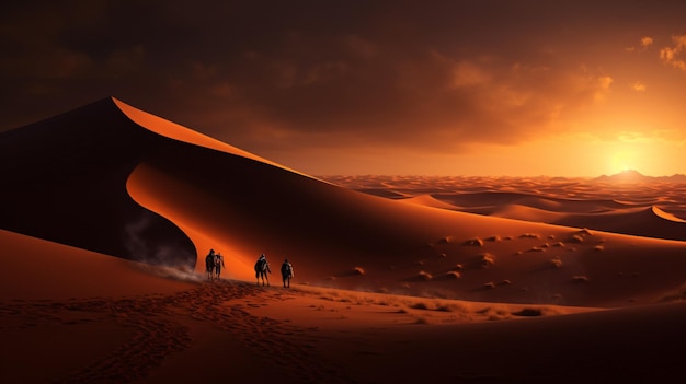 il terreno estremo illumina le maestose dune di sabbia africane