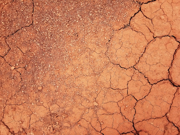 Il terreno presenta crepe nella vista dall'alto per lo sfondo