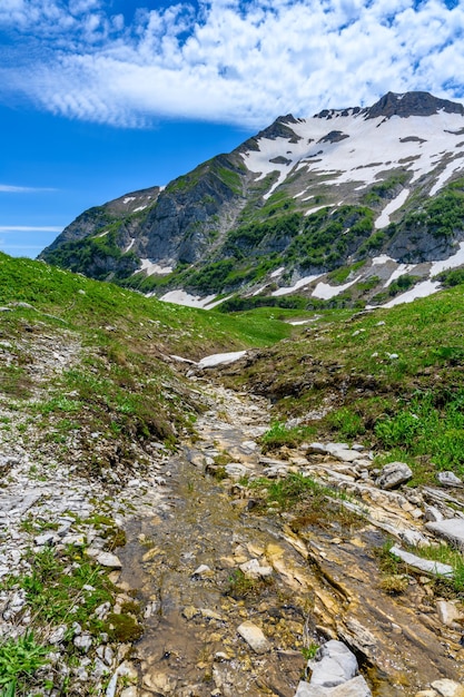 Il torrente con acqua potabile pura nei monti della foresta tropicale