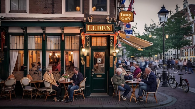 Il tradizionale caffè olandese Luden situato nel centro di Amsterdam, Paesi Bassi
