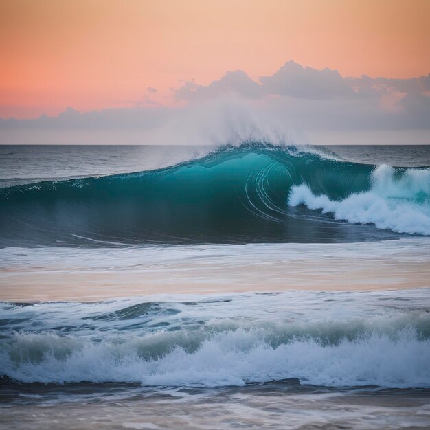 Il tramonto dell'oceano e le onde di marea