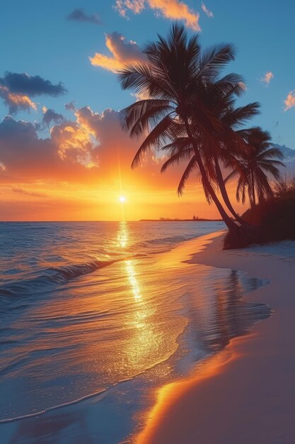 Il tramonto della spiaggia tropicale