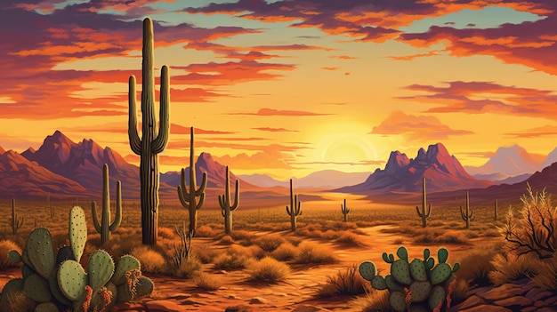 il tramonto sul deserto
