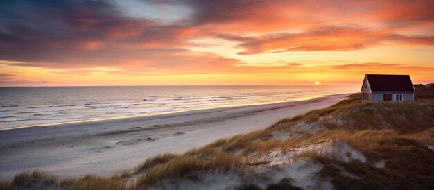 Il tramonto sul mare Vista panoramica