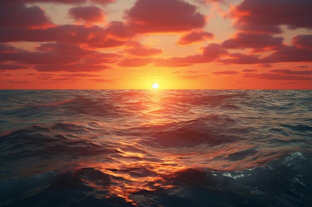Il tramonto sull'oceano