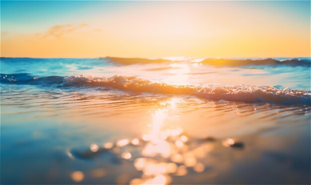 Il tramonto sulla spiaggia La vista del tramonto sul mare L'alba soleggiata Lalba sullo sfondo marino La carta da parati estiva