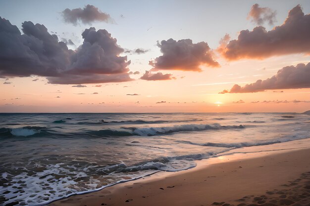 Il tramonto sulla spiaggia