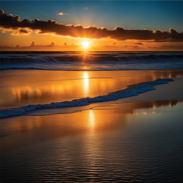 Il tramonto sulla spiaggia