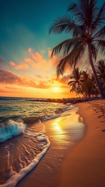 Il tramonto sulla spiaggia