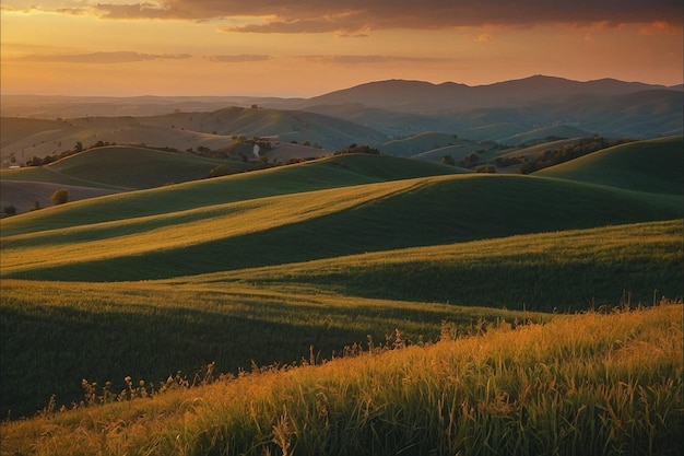 Il tramonto sulle colline