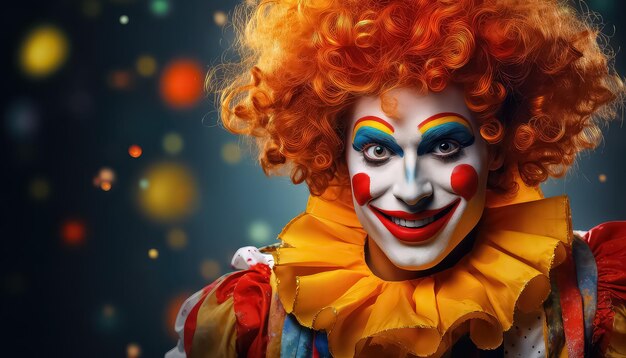 Il trucco da clown sugli attori del concept carnival