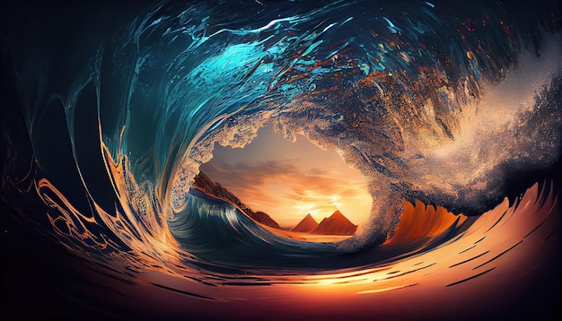 Il tubo dell'onda ai ha generato il paesaggio