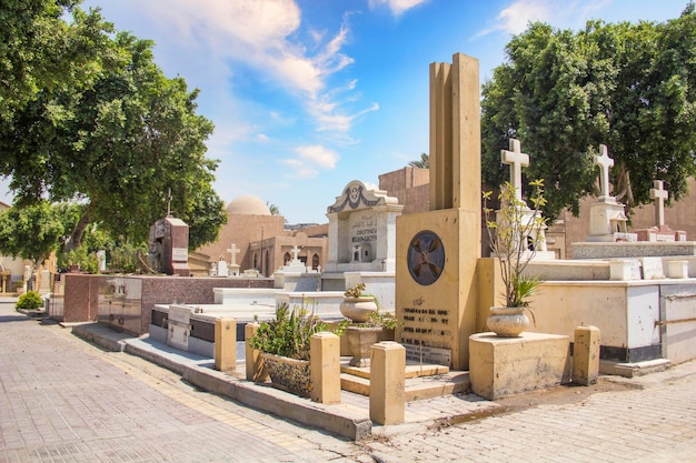 Il vecchio cimitero del Cairo copto (Masr al-Qadima) distretto del Cairo Vecchio, Egitto