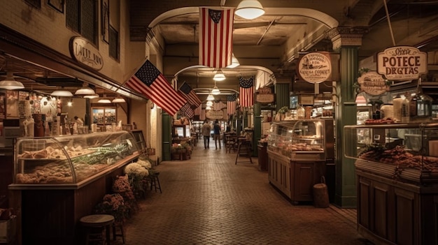 Il vecchio mercato nella città vecchia di New York