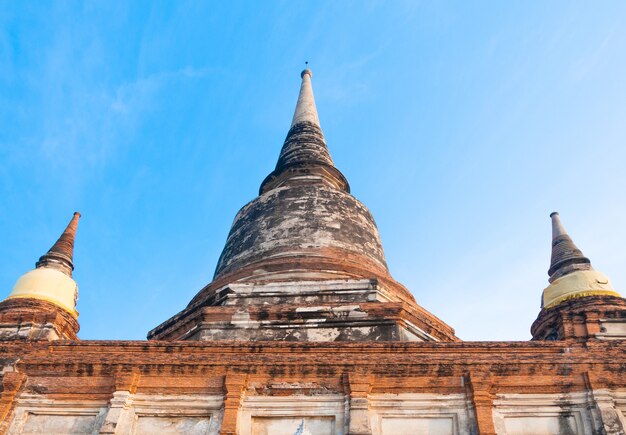 Il vecchio tempio della Thailandia, Tempio Wat Yai Chai Mongkol a Ayutthaya, sito storico, Thailandia