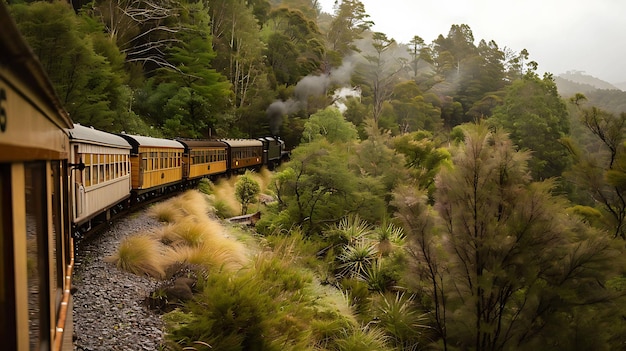 Il viaggio in treno attraverso la foresta verde lussureggiante fu un viaggio nel tempo.