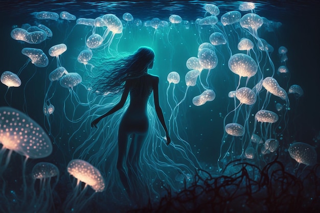 Il viaggio nel mare profondo della sirena Esplorando il mistico mondo delle meduse luminose