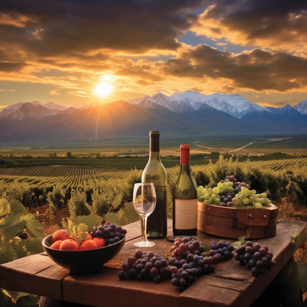 Il vigneto al tramonto Un assaggio del paradiso del vino di Mendoza