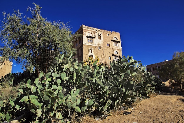 Il villaggio arabo vicino Dar Al Hajar Rock Palace Sanaa Yemen