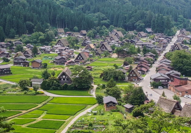 Il villaggio storico di Shirakawa-go in estate