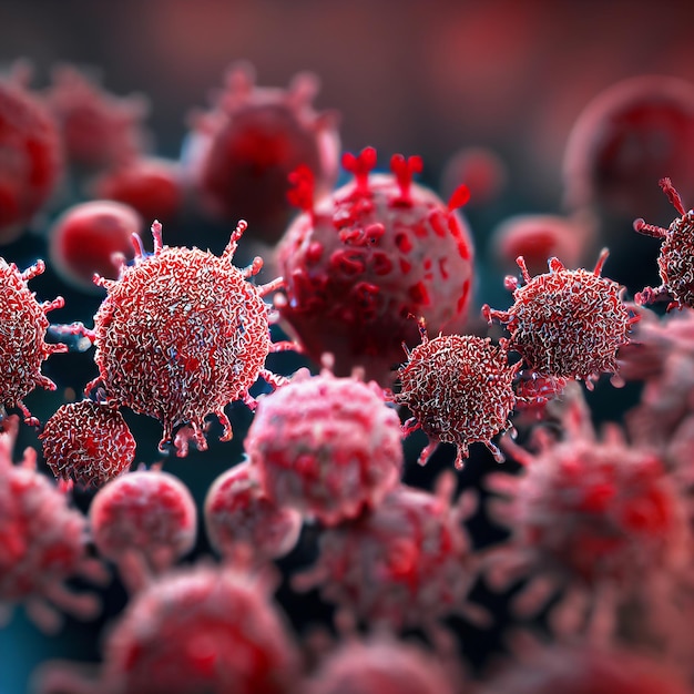 Il virus 3d rende il concetto di coronavirus