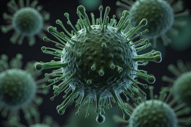 Il virus corona nell'arteria rossa Microbiologia e concetto di virologia