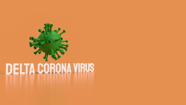 Il virus della corona delta per il rendering 3d del concetto medico o sciistico.