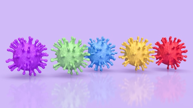 Il virus multicolore per il rendering 3d di concetti scientifici o medici