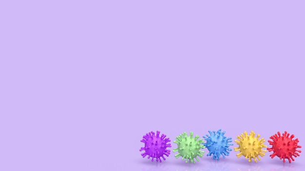 Il virus multicolore per il rendering 3d di concetti scientifici o medici