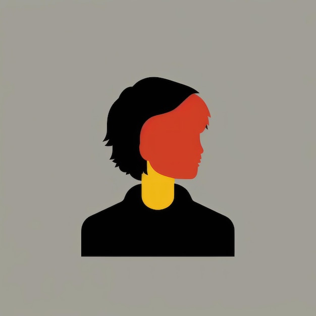 Il volto di una donna è raffigurato con uno sfondo nero e la scritta "sul davanti".
