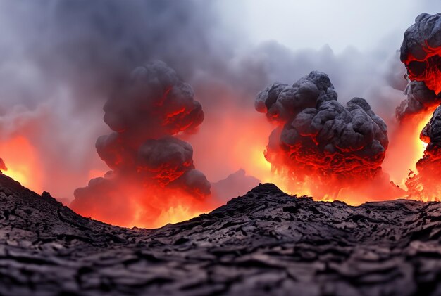 Il vulcano sta eruttando lava.