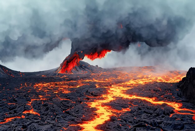 Il vulcano sta eruttando lava.