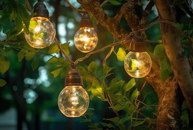 Illuminazione del cortile la sera lanterne elettriche da giardino con diffusore rotondo