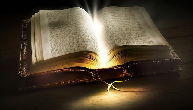Illuminazione Divina La Lucente Sacra Bibbia IA Generativa