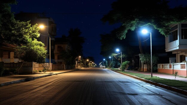 illuminazione stradale notturna immagine fotografica creativa ad alta definizione
